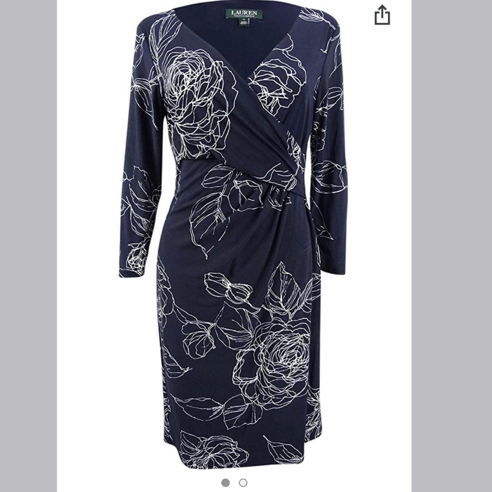 Ralph Lauren Navy and White Floral Dress